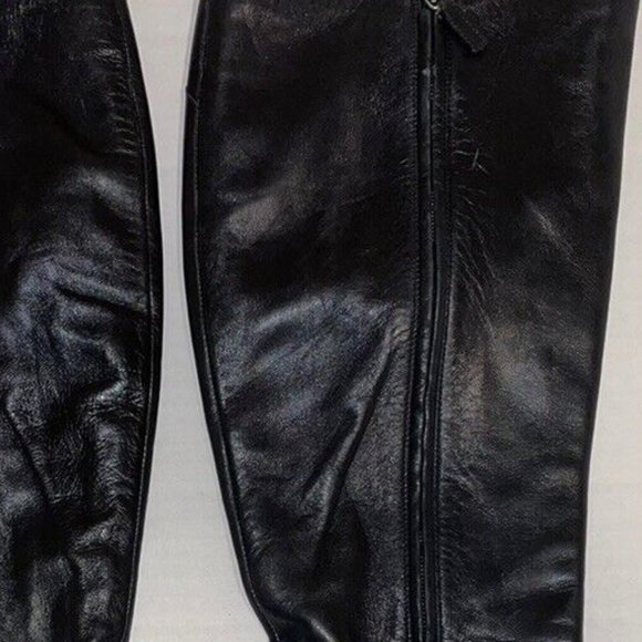 GUCCI~ZIP UP~TALL CALF LEATHER~WHIP STITCH~BOOTS - Picture 13 of 16